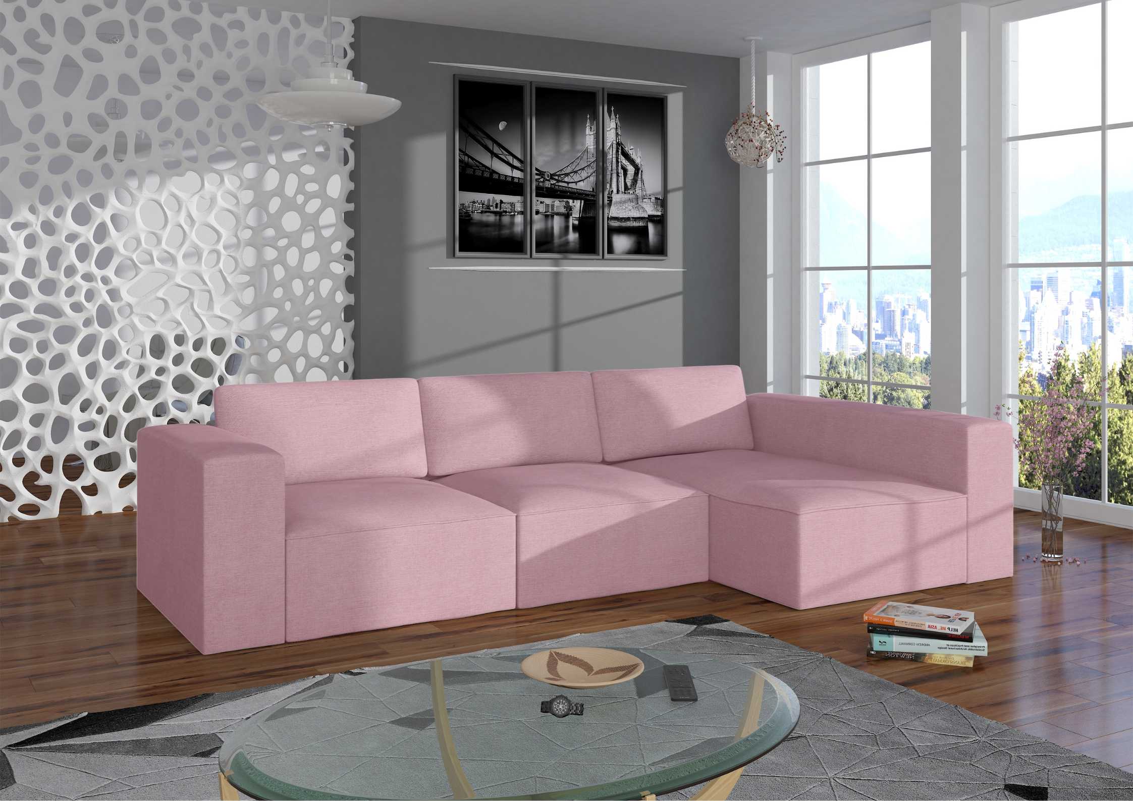 Modułowy narożniki w kolorze różowym